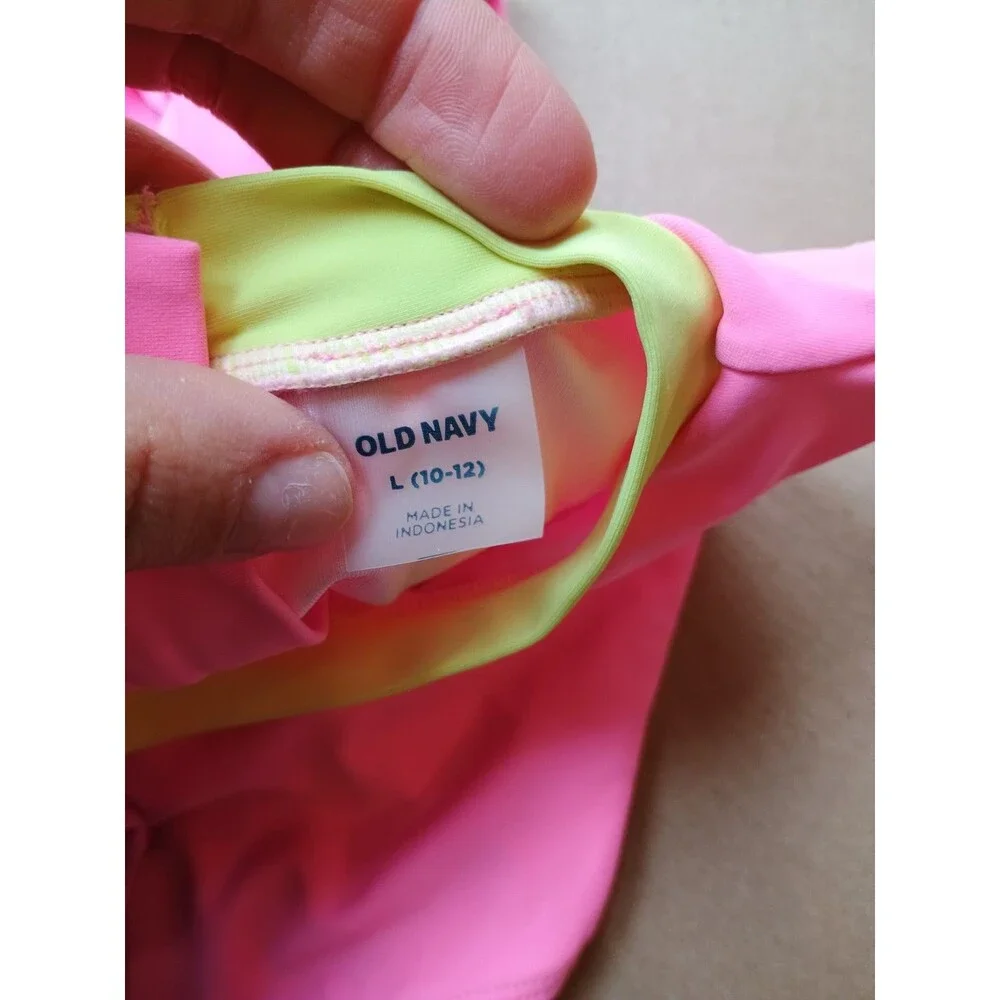 Girls 10/12 Old Navy Swim Lot Of 3 Swim Suits Bikini Rash Guard Large